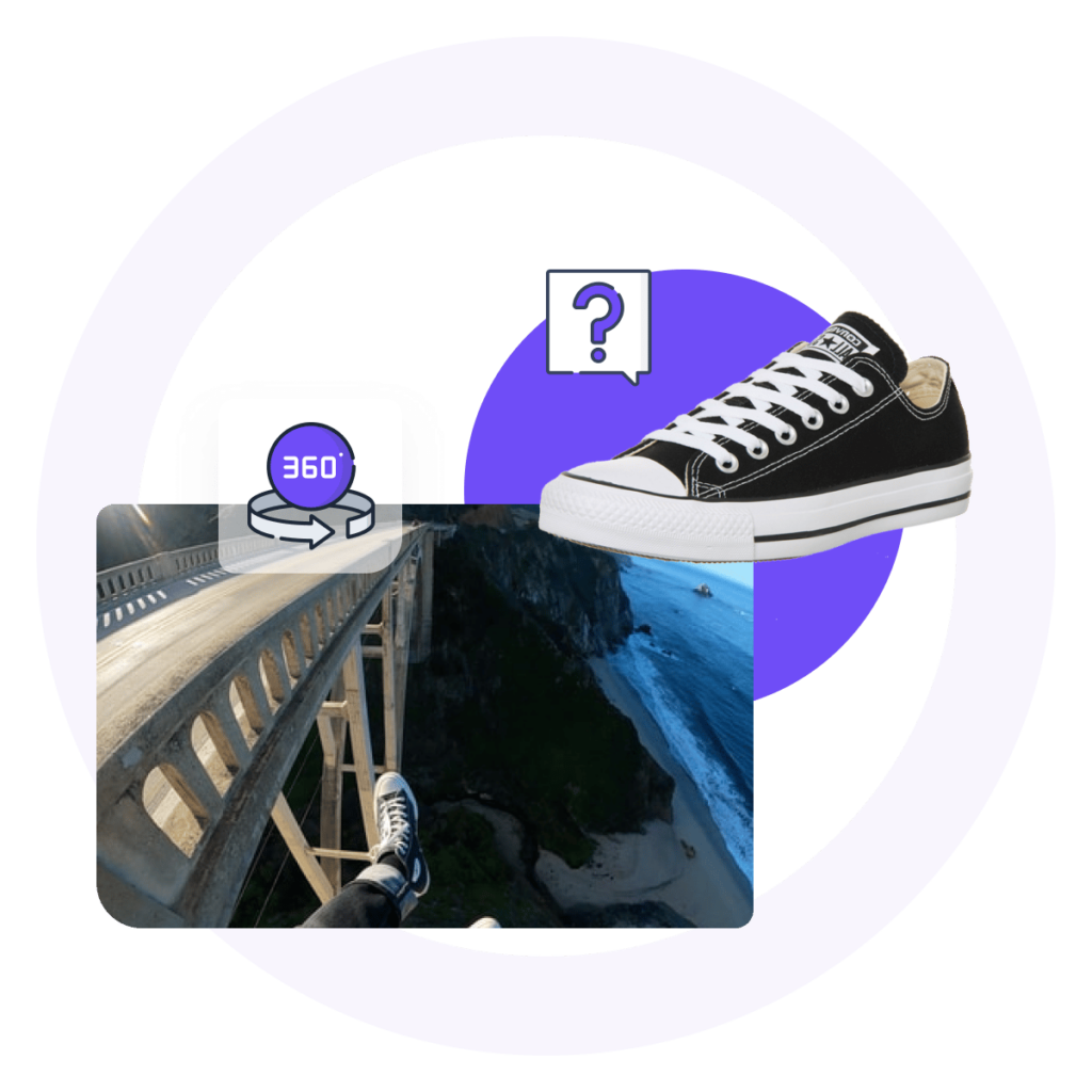 A shoe and a 360° image