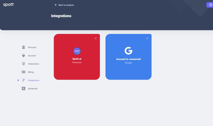 spott integration page